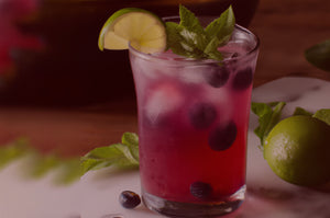 Harctic Superfoods True Arctic Superfoods blueberry mojito mocktail served in a glass