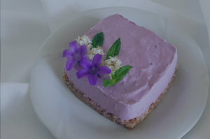 no bake blueberry cheesecake on a plate