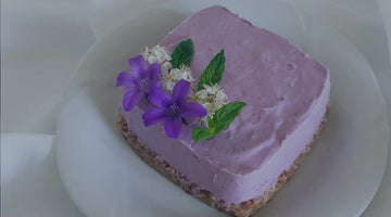 no bake blueberry cheesecake on a plate